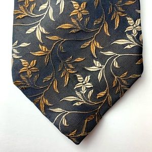 DeSantis Collection men's tie, vine pattern brown